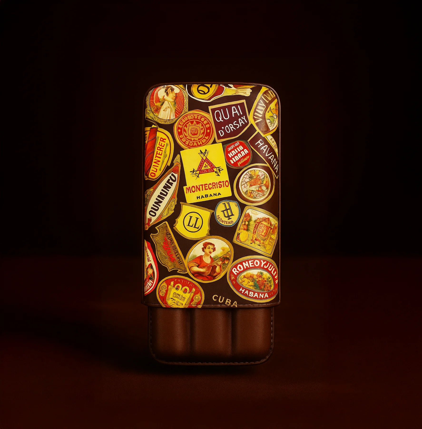 Designed Cigar Case 3 Cigar Holder